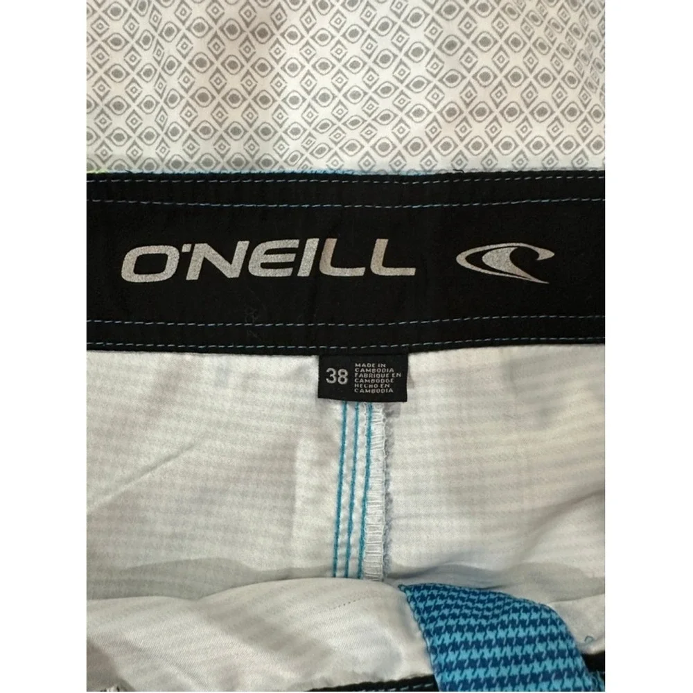 Men's O'Neill Blue Plaid Board Shorts Size‎ 38